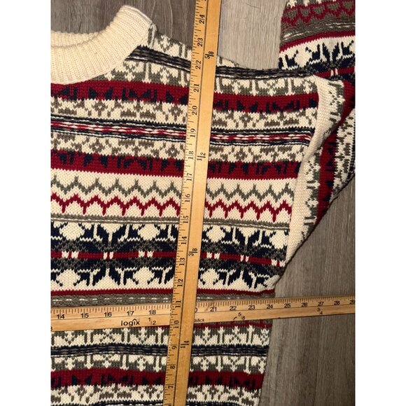 Old Glory 100% Cotton Fair Isle Crewneck Sweater L - Picture 6 of 6